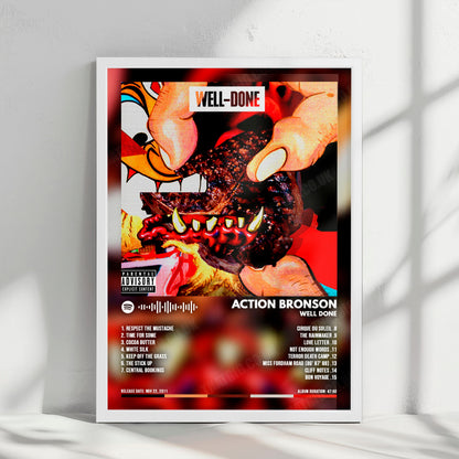 Action Bronson "Well Done" Album Cover Poster - with Complete Tracklist