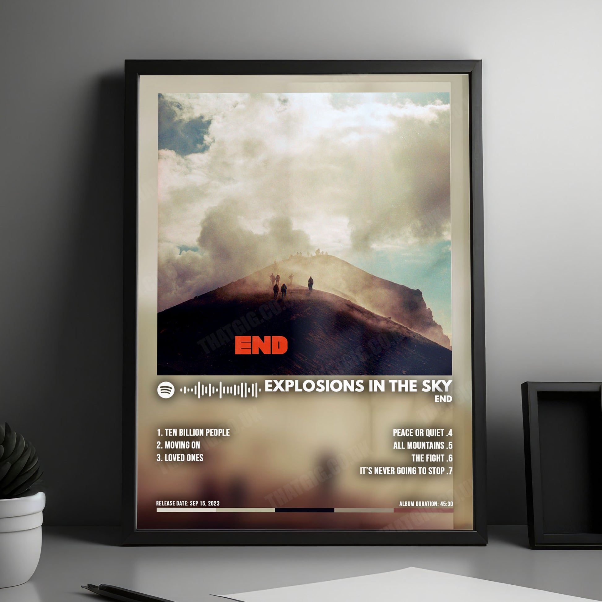 Explosions in the Sky "End" Album Cover Poster - with Complete Tracklist