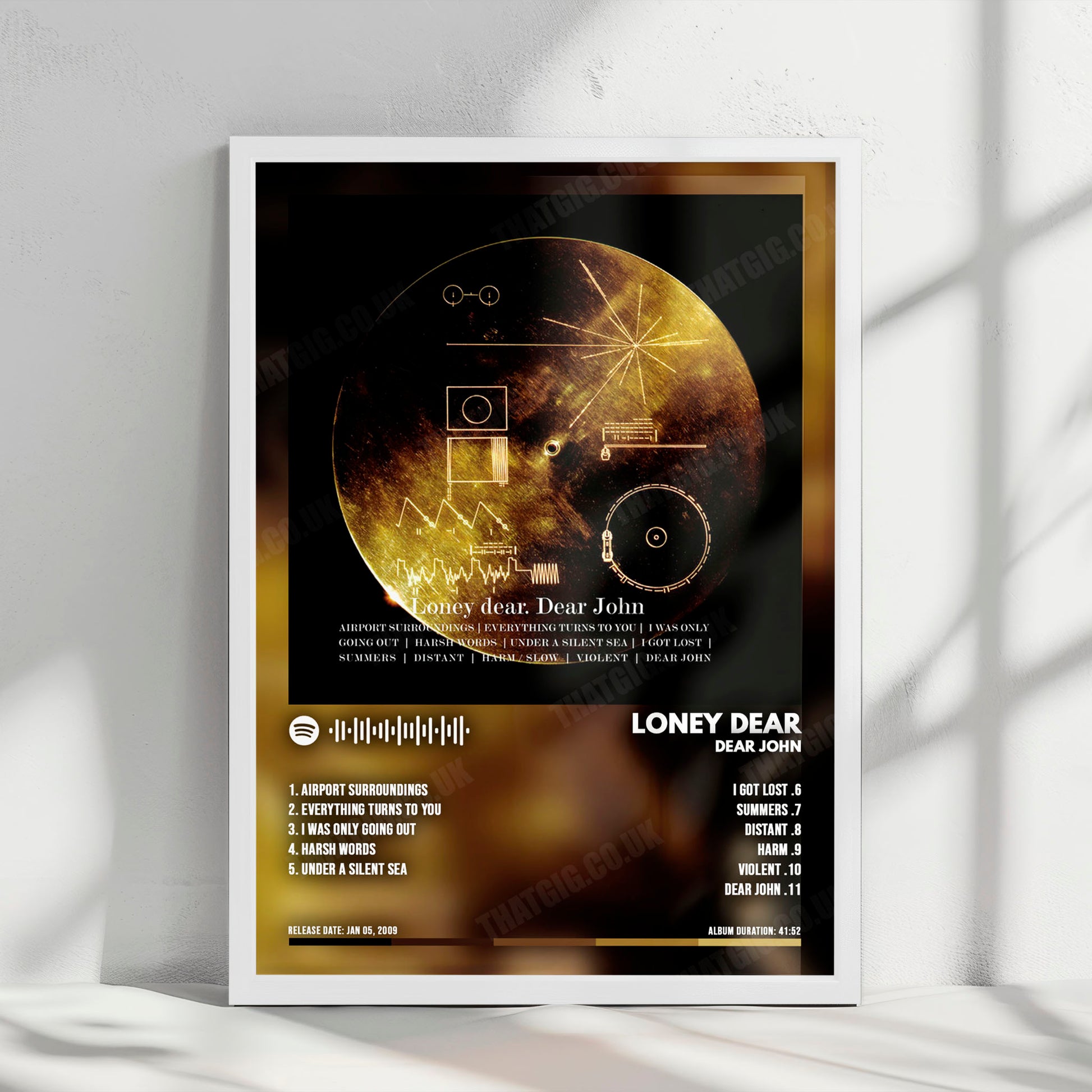 Loney Dear "Dear John" Album Cover Poster - with Complete Tracklist