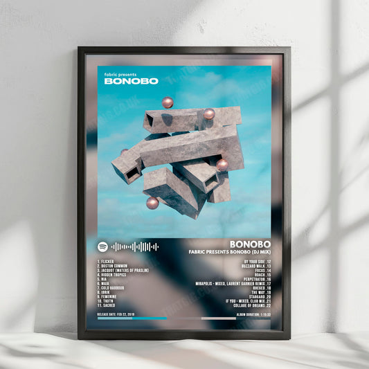 Bonobo "fabric presents Bonobo (DJ Mix)" Album Cover Poster - with Complete Tracklist