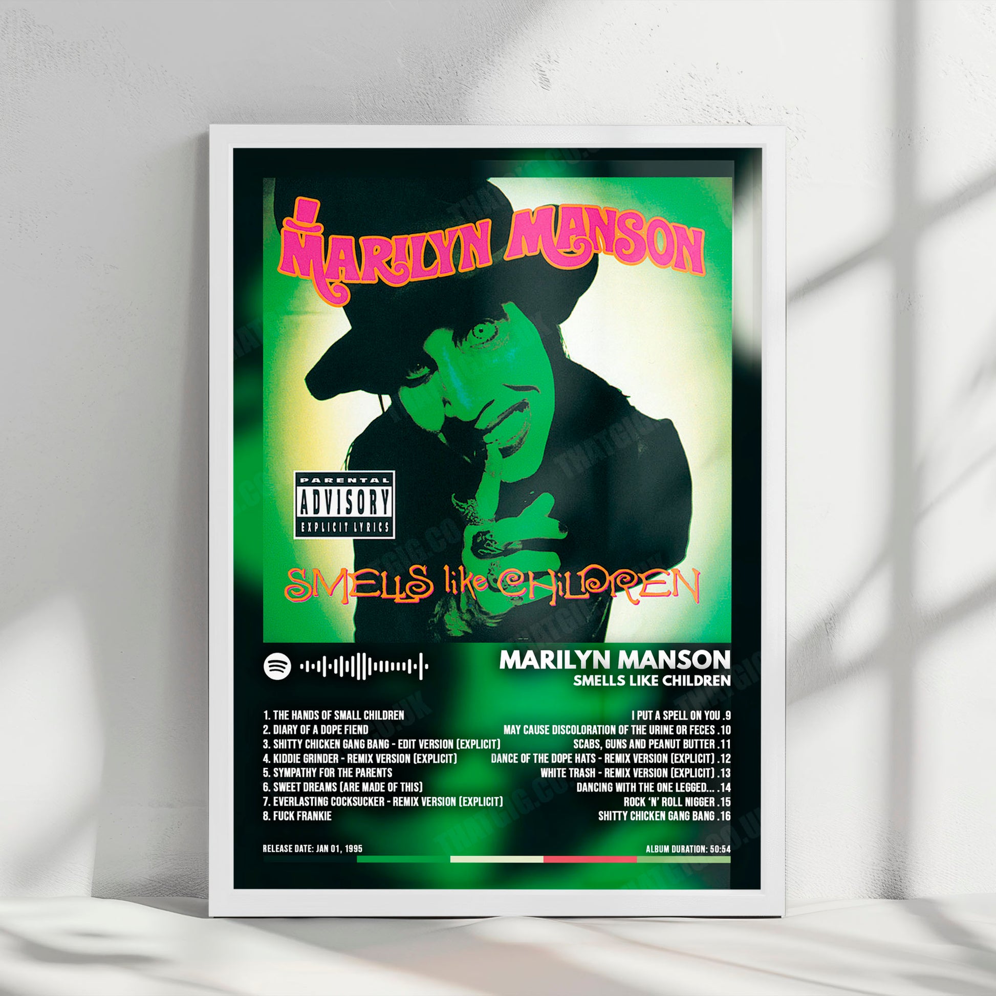 Marilyn Manson "Smells Like Children" Album Cover Poster - with Complete Tracklist