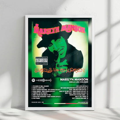Marilyn Manson "Smells Like Children" Album Cover Poster - with Complete Tracklist