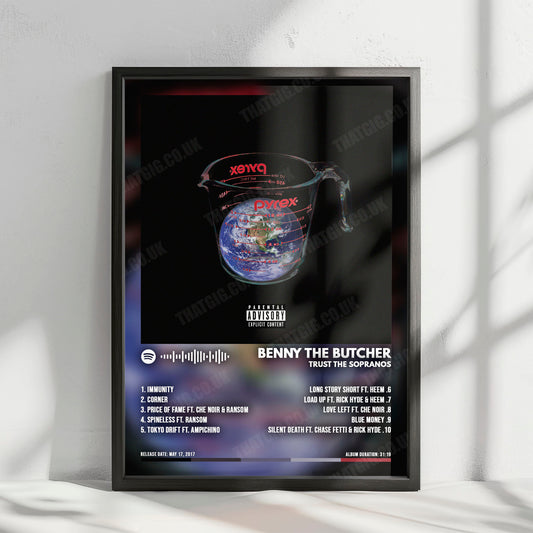 Benny The Butcher "Butcher Trust The Sopranos" Album Cover Poster - with Complete Tracklist