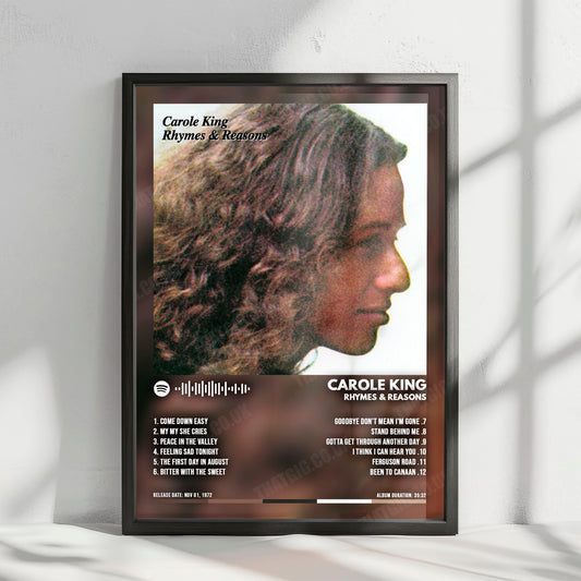 Carole King "Rhymes & Reasons" Album Cover Poster - with Complete Tracklist