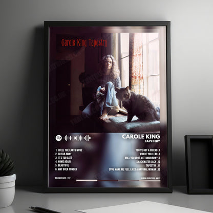 Carole King "Tapestry " Album Cover Poster - with Complete Tracklist