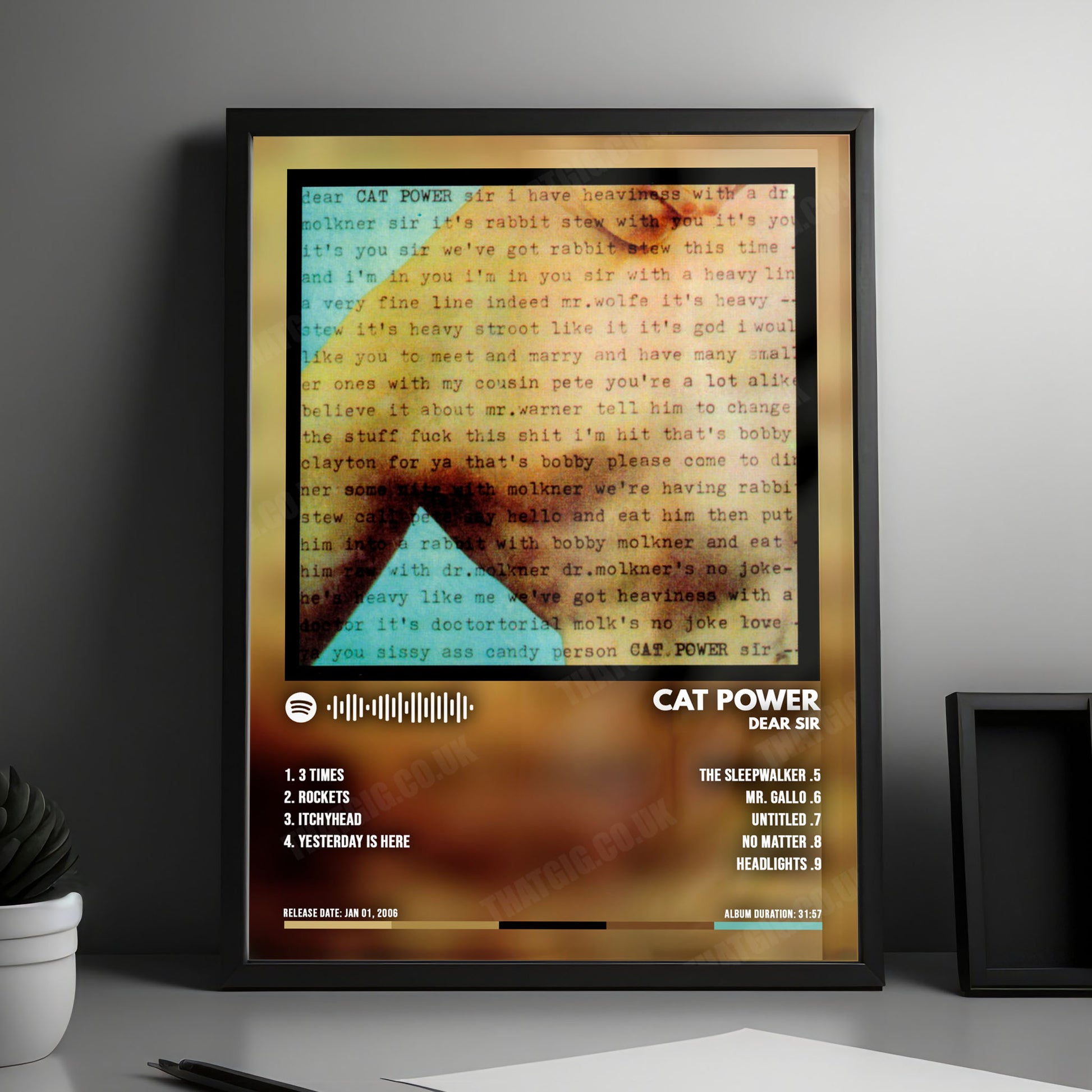 Cat Power "Dear Sir" Album Cover Poster - with Complete Tracklist