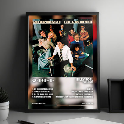 Billy Joel "Turnstiles" Album Cover Poster - with Complete Tracklist