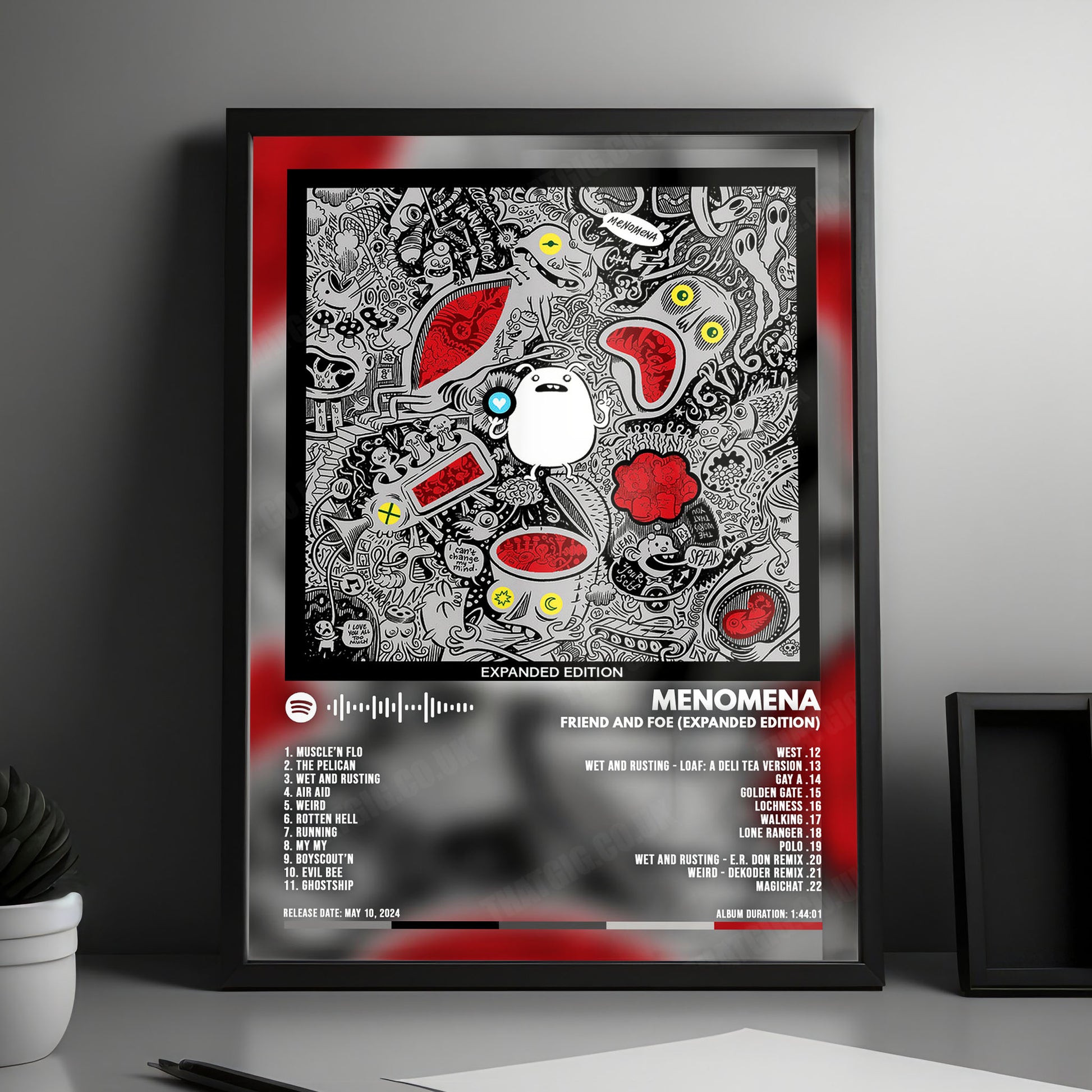 Menomena "Friend and Foe" Album Cover Poster - with Complete Tracklist