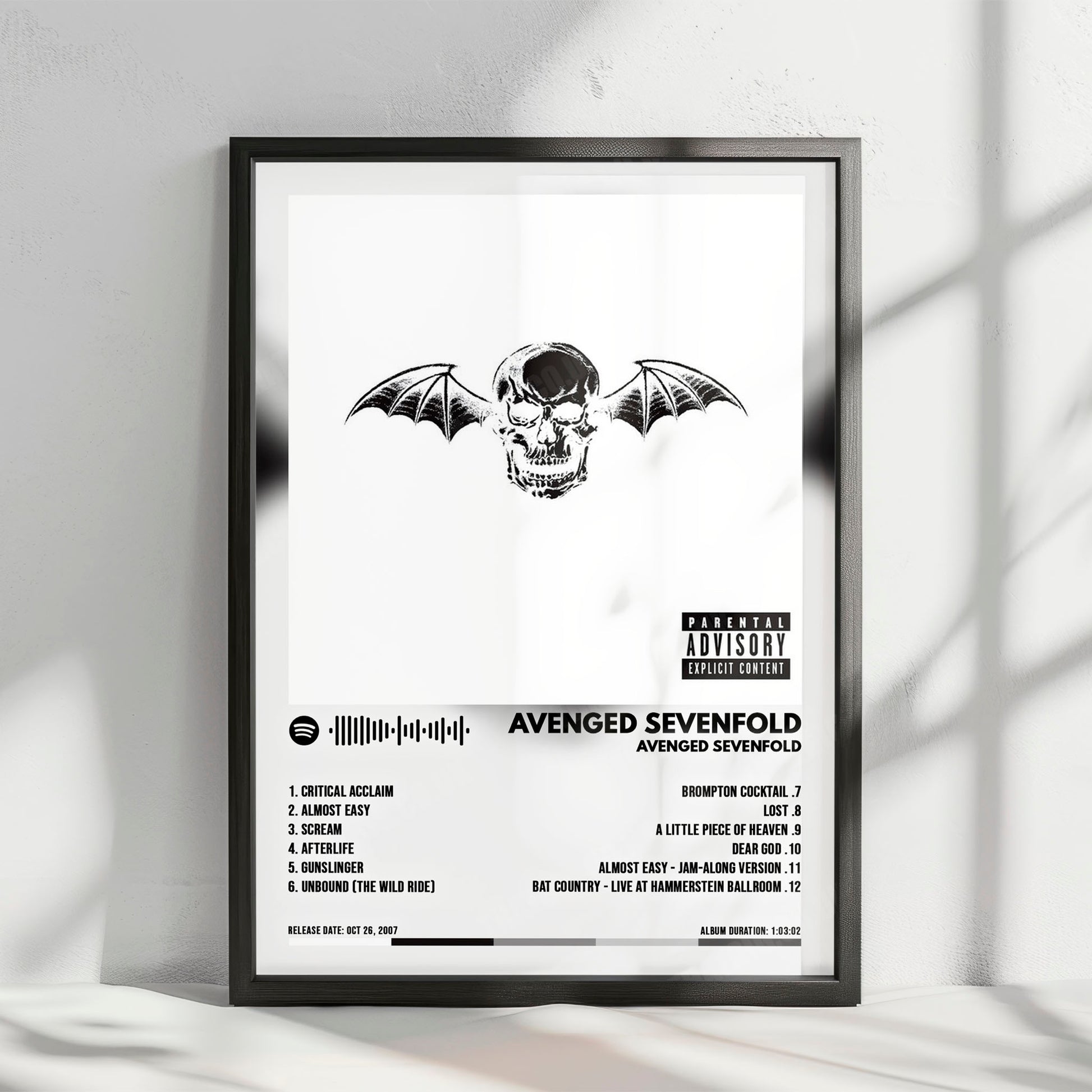 Avenged Sevenfold "Avenged Sevenfold" Album Cover Poster - with Complete Tracklist