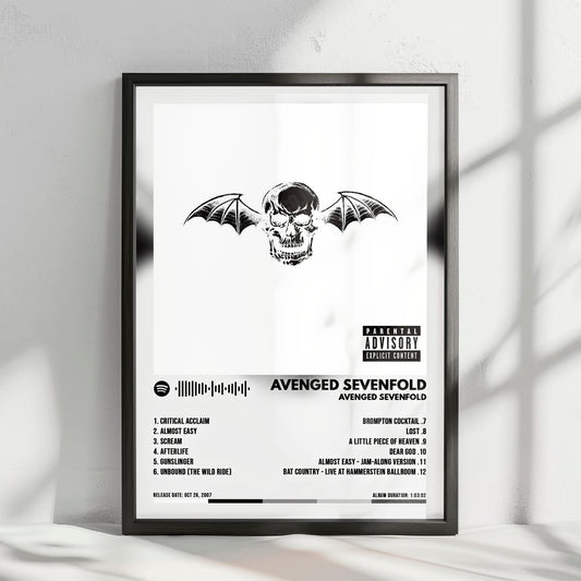 Avenged Sevenfold "Avenged Sevenfold" Album Cover Poster - with Complete Tracklist