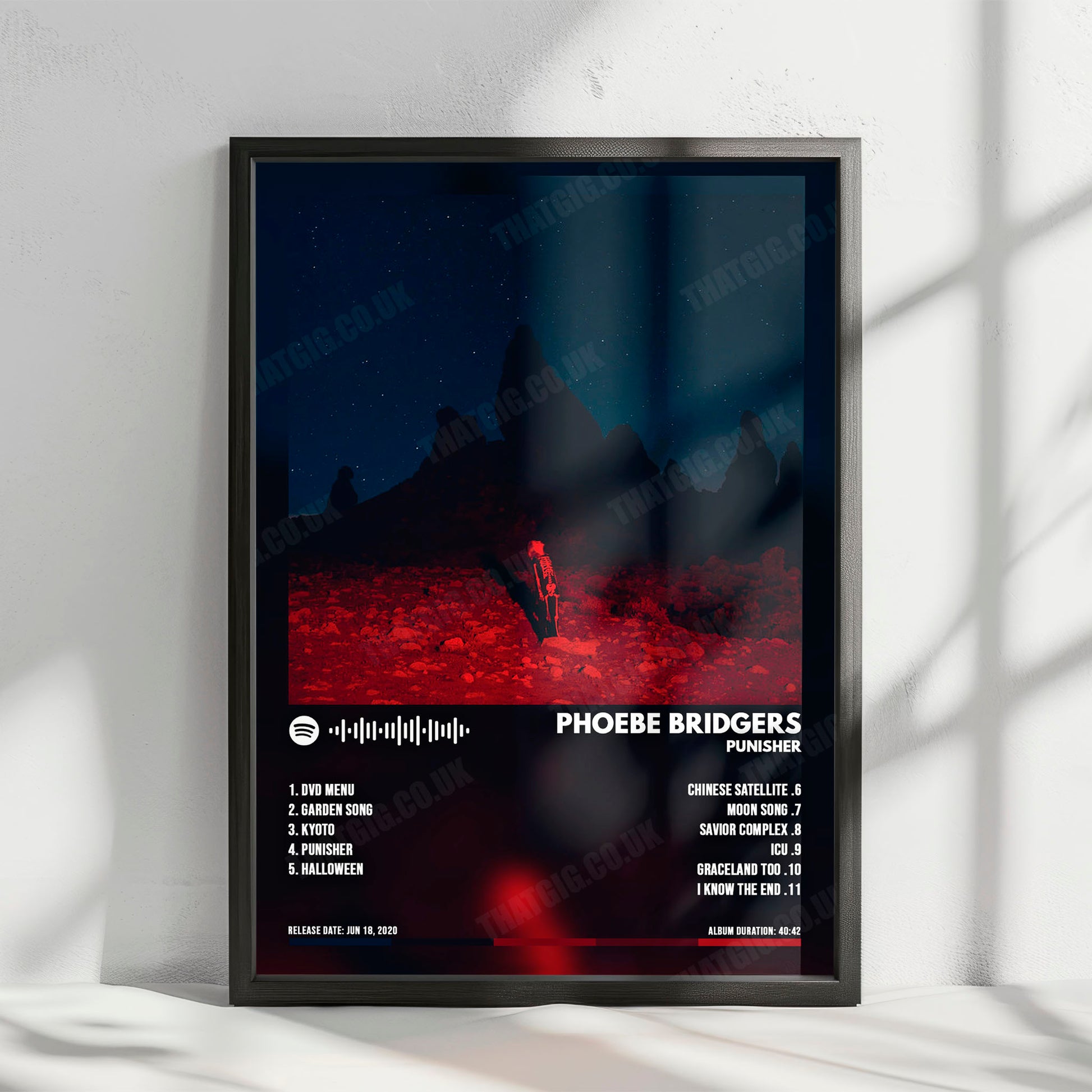 Phoebe Bridgers "Punisher " Album Cover Poster - with Complete Tracklist