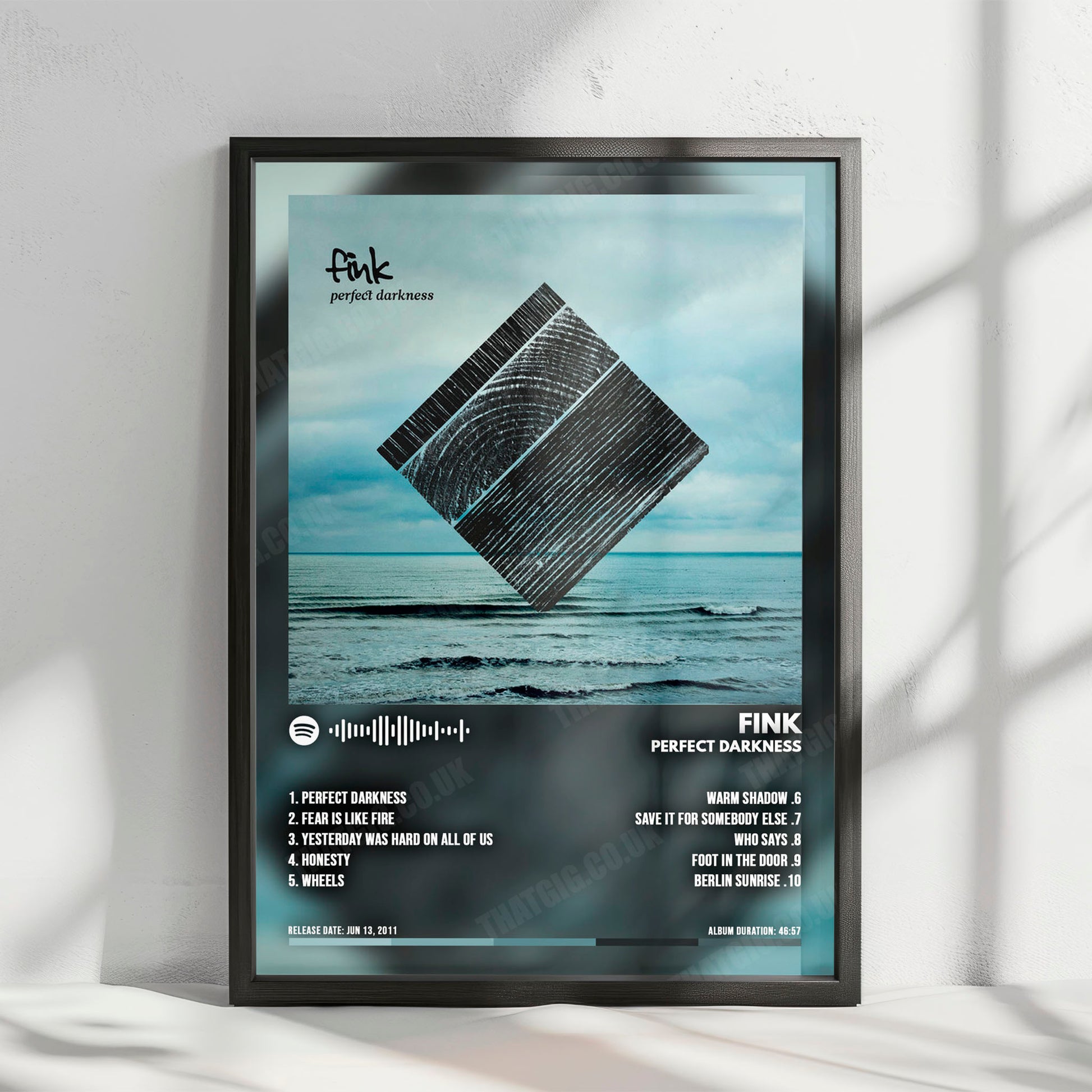 Fink "Perfect Darkness" Album Cover Poster - with Complete Tracklist