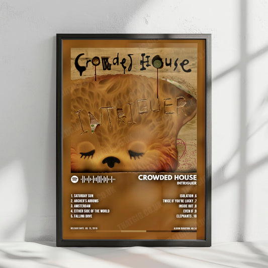 Crowded House "Intriguer" Album Cover Poster - with Complete Tracklist