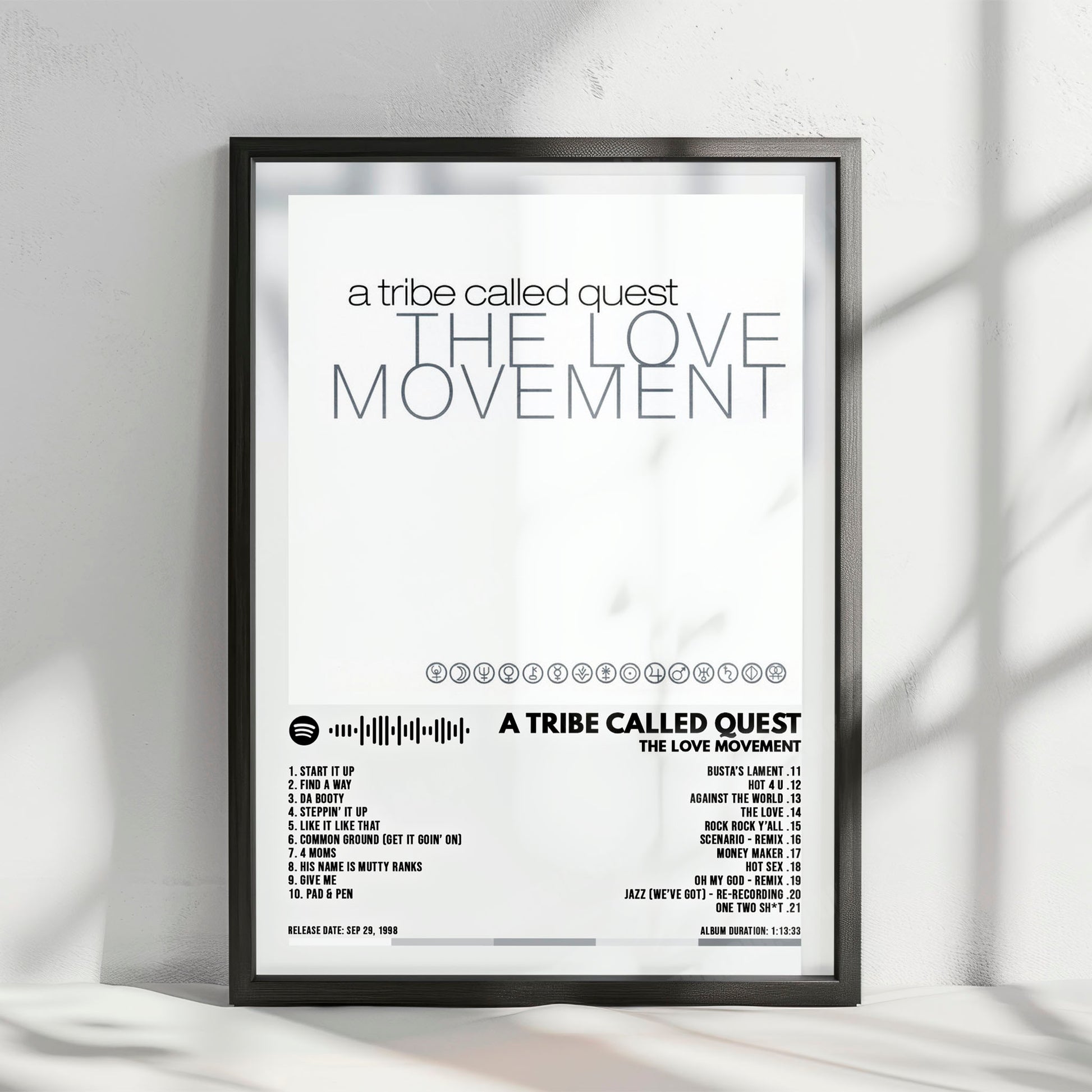 A Tribe Called Quest "The Love Movement" Album Cover Poster - with Complete Tracklist