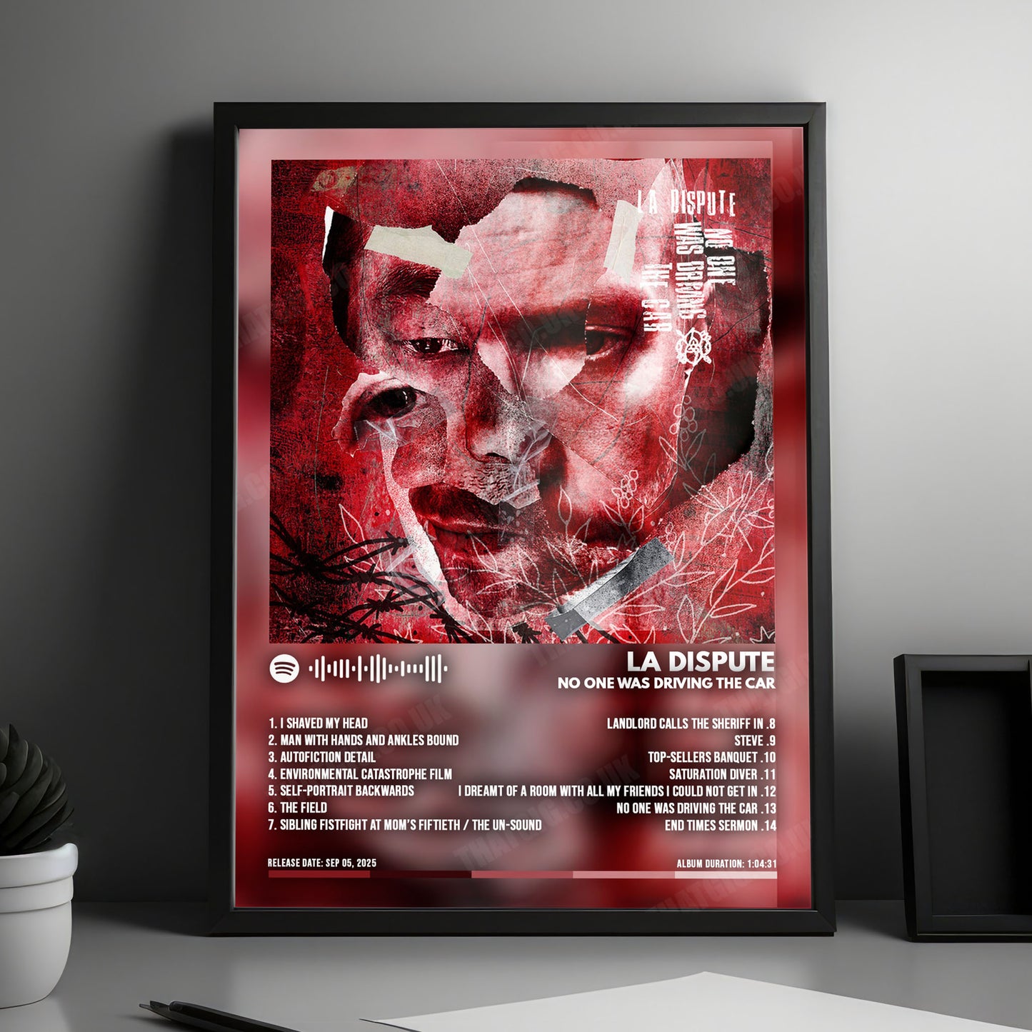 La Dispute "No One Was Driving The Car" Album Cover Poster - with Complete Tracklist