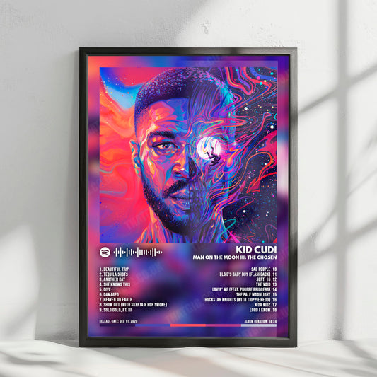 Kid Cudi "Man On The Moon III" Album Cover Poster - with Complete Tracklist