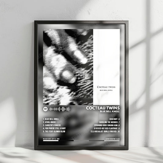 Cocteau Twins "Blue Bell Knoll" Album Cover Poster - with Complete Tracklist