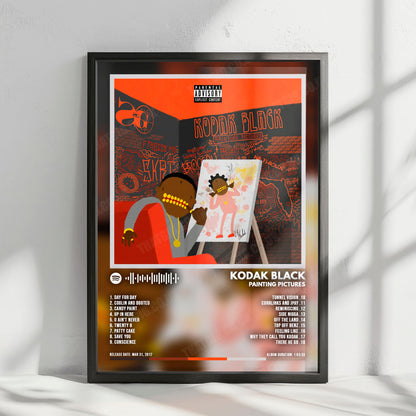 Kodak Black "Painting Pictures" Album Cover Poster - with Complete Tracklist