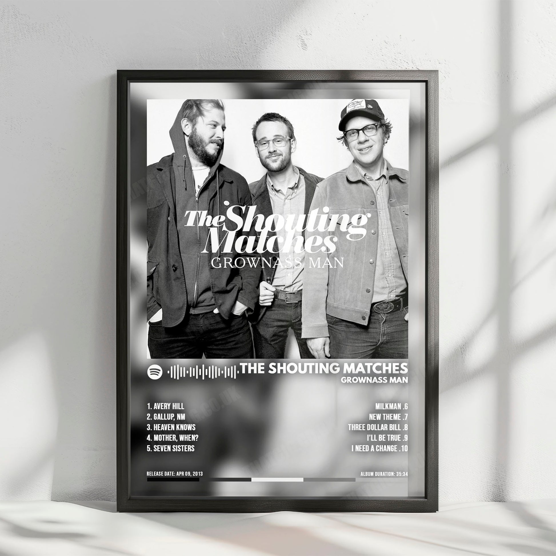 The Shouting Matches "Grownass Man" Album Cover Poster - with Complete Tracklist