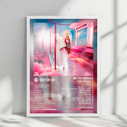 Nicki Minaj "Pink Friday 2" Album Cover Poster - with Complete Tracklist